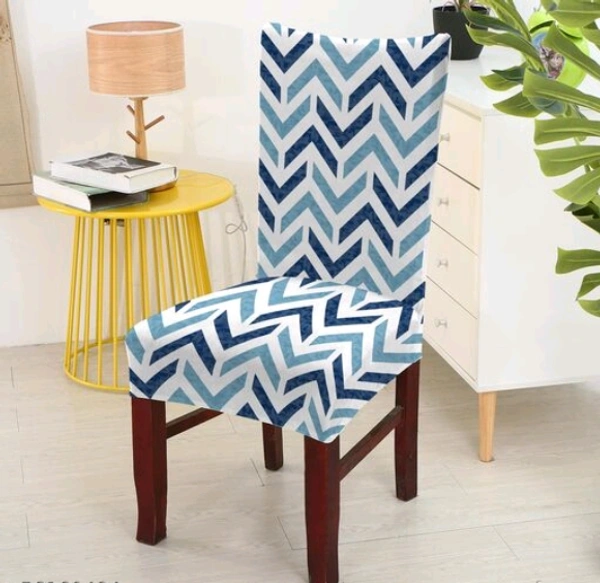 Elastic Stretchable Printed Dining Chair Covers Set of 6 will bloom your dining with their HD printed designs - Polyster, Elastic, Pack of 6, Single Seater